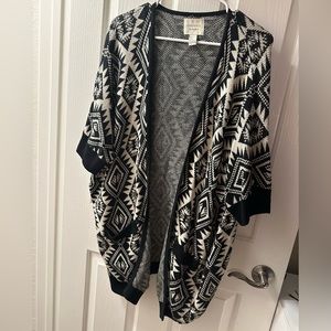 3/4 sleeve long open front cardigan